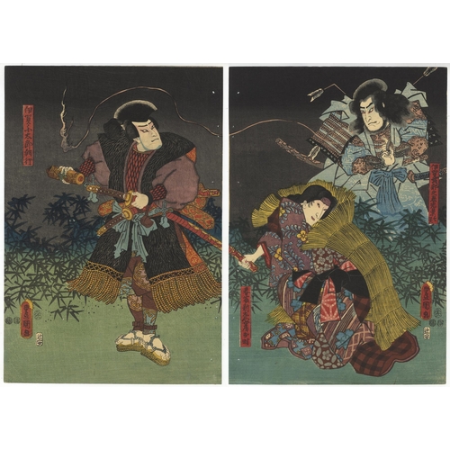 131 - Artist: Toyokuni III Utagawa (1786-1865)
Title: Kabuki play - Meiyo Jinsei Roku
Actors Nakamura Utae... 