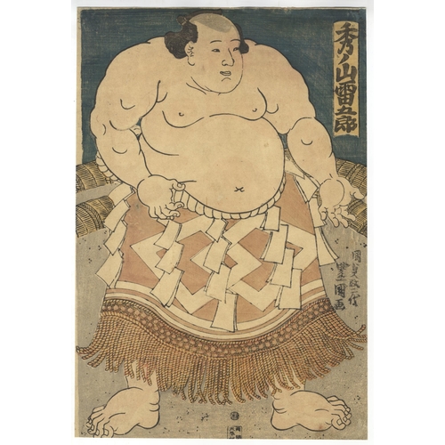 133 - Artist: Toyokuni III Utagawa (1786-1865)
Title: Sumo Wrestler Hidenoyama Raigoro
Publisher: Daikokuy... 