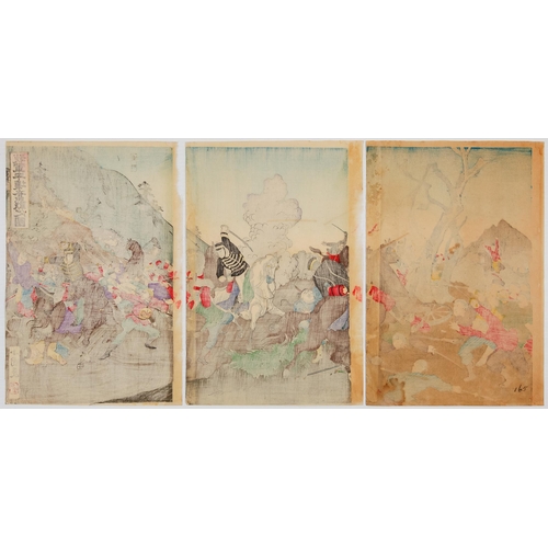 172 - Artist: Kunimasa V Utagawa (Active in Meiji) Title: Japanese Army Fighting against Chinese at Pyong-... 