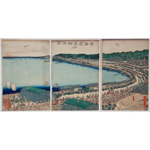 188 - Artist: Sadahide Utagawa (1807-1873)
Title: View of Takanawa, Tokaido Road
Publisher: Fujiokaya Keij... 