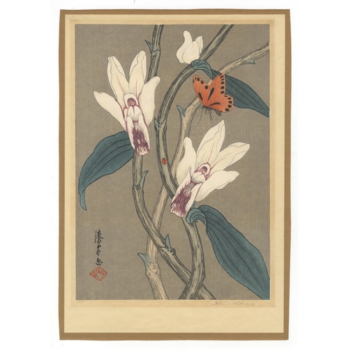 192 - Artist: Mokuchu Urushibara (1888-1953)
Title: Orchid 1
Date: early 20th century
Size: 25.6 x 36.5 cm... 