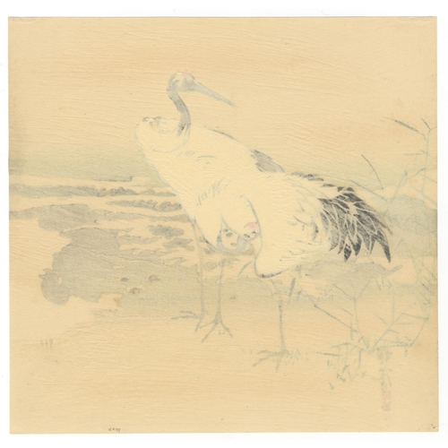 196 - Artist: Suian Hirafuku (1844 - 1890)
Title: A Couple of Cranes
Date: late 19th century
Size: 24 x 24... 