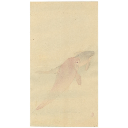 202 - Artist: Koson Ohara (1877-1945)
Title: Carp Fish
Publisher: Daikokuya
Date: c.1900-1910s
Size: 33.4 ... 