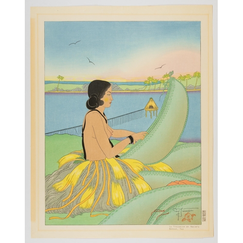 267 - Artist: Paul Jacoulet (1902-1960)
Title: La Tresseuse de Paniers. Remoue, Yap
Date: 1948
Size: 44.8 ... 