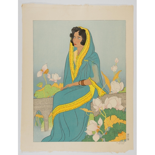 269 - Artist: Paul Jacoulet (1902-1960)
Title: La Poetesse Indienne
Date: 1941
Size: 47 x 36 cm
Ref: TB14