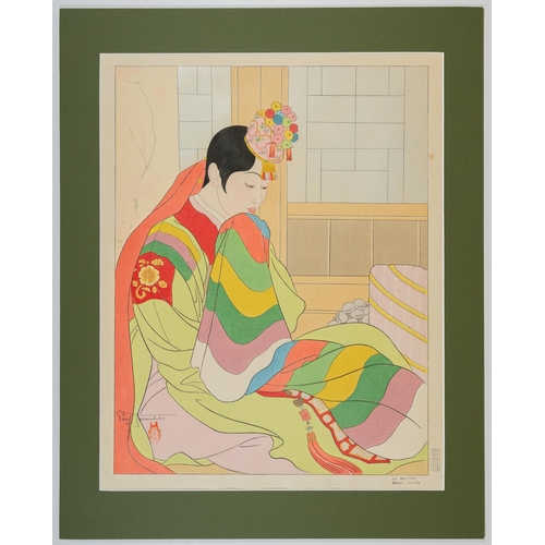 276 - Artist: Paul Jacoulet (1902-1960)
Title: La Mariee, Seoul Coree
Edition: 192/350
Date: 1948
Size: Wi... 