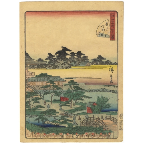 296 - Set of 2 prints:
Artist: Hiroshige II Utagawa (1826-1869)
Title: Kameido Shrine
Series: Forty-eight ... 