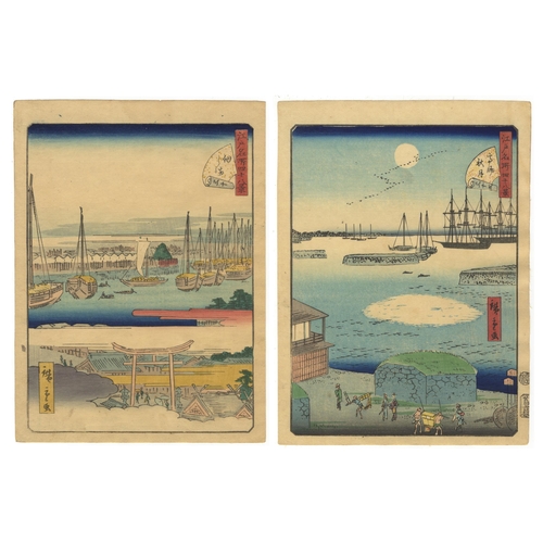 297 - Set of 2 prints:
Artist: Hiroshige II Utagawa (1826-1869)
Title: Autumn Moon at Takanawa
Series: For... 