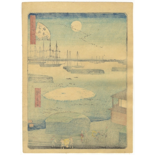 297 - Set of 2 prints:
Artist: Hiroshige II Utagawa (1826-1869)
Title: Autumn Moon at Takanawa
Series: For... 