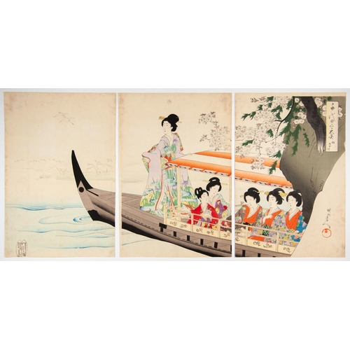 57 - Artist: Chikanobu Yoshu (1838-1912)Title: Boat ExcursionSeries: Court Ladies of the Chiyoda Palace... 