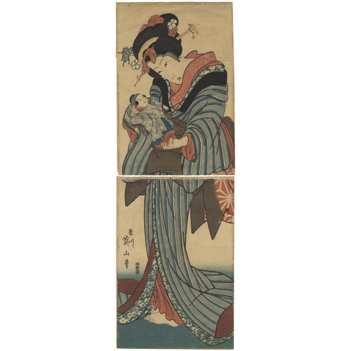 84 - Artist: Eizan Kikugawa (1787-1867)
Title: Beauty and a Doll
Publisher: Sanoya Kihei
Date: Edo period... 