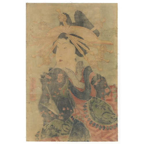 85 - Artist: Yoshitora Utagawa (Active in 1850-1880)
Title: Oiran Bijin (High-rank courtesan)
Publisher: ... 