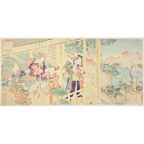 92 - Artist: Fusatane Utagawa (act. 1854-1889)
Title: Flower of March; Cherry Blossom Viewing at Sumida
S... 