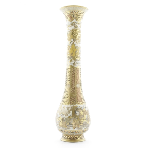 192 - Title: Satsuma Vase
Date: 19th century
Size: 9.5 x 9.5 x 39.4 cm
Condition: Good for age.
Ref:  Sats... 