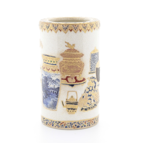 193 - Title: Satsuma vase
Date: 19th century
Size: 6 x 6 x 12.3 cm
Condition: Good for age.
Ref: satsuma_h... 