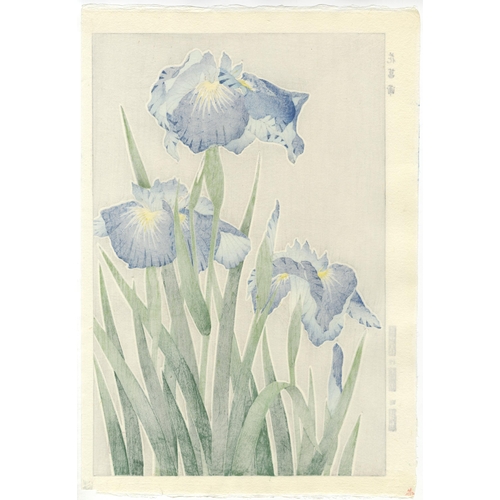 203 - Artist: Shodo Kawarazaki (1889-1973)
Title: Irises
Publisher: Unsodo
Date: mid 20th century
Size: 39... 