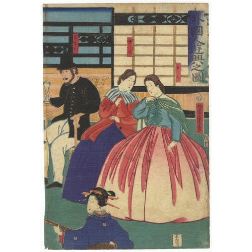 286 - Artist: Yoshitora Utagawa (a.c.1830-1880)
Title: Entertaining Foreigners
Publisher: Izumiya Ichibei
... 