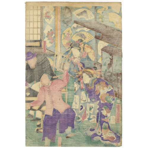 286 - Artist: Yoshitora Utagawa (a.c.1830-1880)
Title: Entertaining Foreigners
Publisher: Izumiya Ichibei
... 