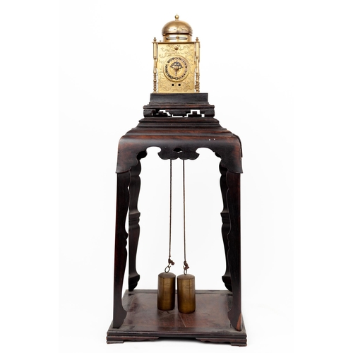 300 - Title:Dai-dokei lantern clock on four-legged stand
Date: Meiji Period
Total height: approx. 62 cm
Sq... 