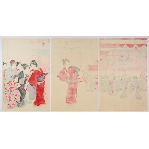 64 - Artist: Chikanobu Yoshu (1838-1912)
Title: Viewing Dolls
Series Title: Court Ladies of the Chiyoda P... 