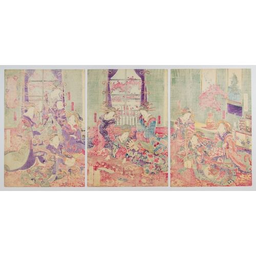 68 - Artist: Yoshitora Utagawa (c.1830s-1880s)
Title: Courtesans from the House of Kinpeiro Performing Ch... 