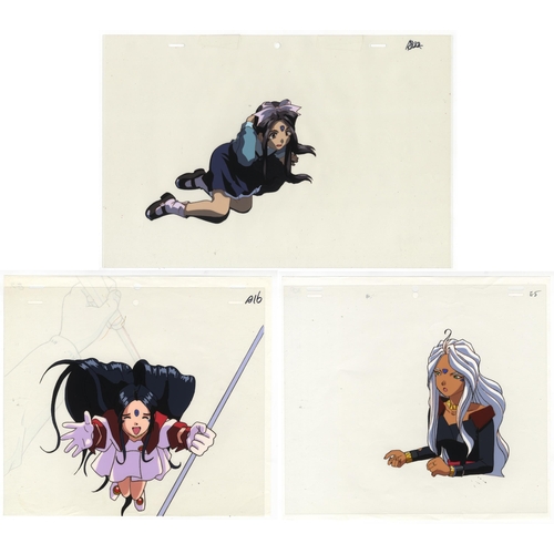 191 - Set of 3 cels:
Series: Ah! My Goddess
Studio: AIC
Date: 1993-1994
Condition: Stuck to paper. 
Ref: D... 