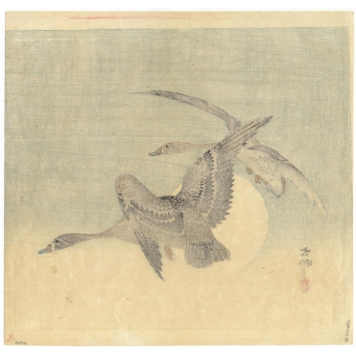 15 - Artist: Ohara Koson (1877-1945)
Title: Two white-fronted geese in flight
Date: Early 20th century
Pu... 