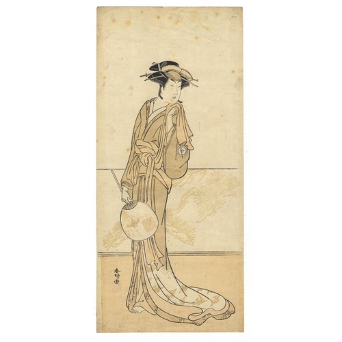 164 - Set of 2 prints:
Artist: Katsukawa Shunko I (1743 - 1812)
Title: Kabuki Actor as Onnagata Female Rol... 