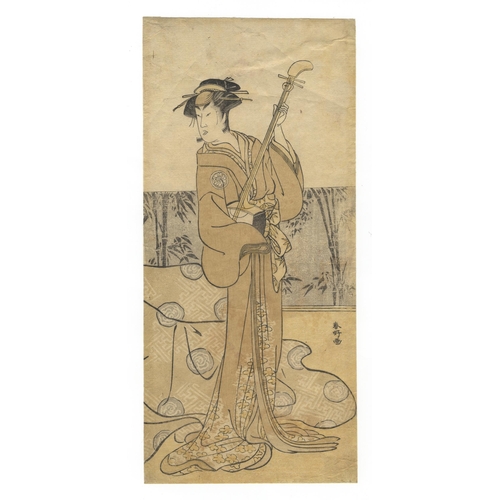 164 - Set of 2 prints:
Artist: Katsukawa Shunko I (1743 - 1812)
Title: Kabuki Actor as Onnagata Female Rol... 