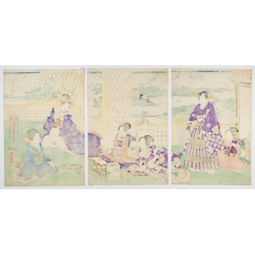 193 - Artist: Toyokuni III Utagawa (1786-1865)
Title: Four Seasons; Spring
Publisher: Daikokuya Heikichi
D... 