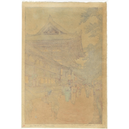 217 - Artist: Hiroshi Yoshida (1876-1950)
Title: Daibutsu Temple Gate
Date: 20th century (originally print... 