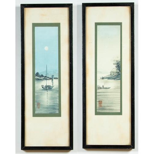 22 - A collection of modern Japanese watercolours
Date: c. mid 20th century
Size: (Small with frame) 31.4... 