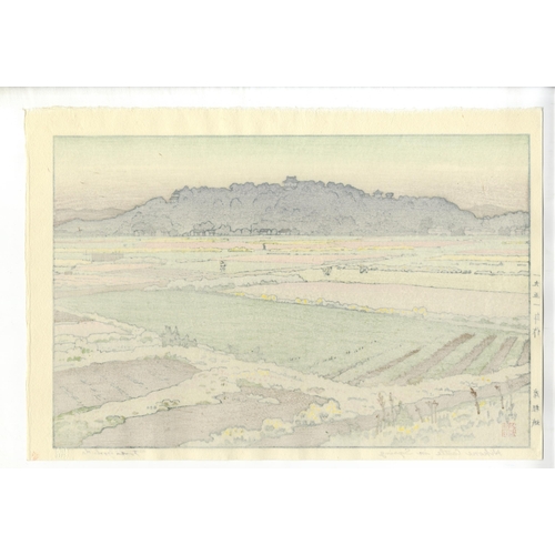 220 - Artist: Toshi Yoshida (1911-1995)
Title: Hikone Castle in Spring
Original pencil signature.
Date: 20... 