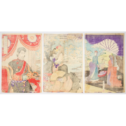 247 - Artist: Chikanobu Yoshu (1838-1912)
Title: The Imperial Family Enjoying Cherry Blossoms
Publisher: T... 