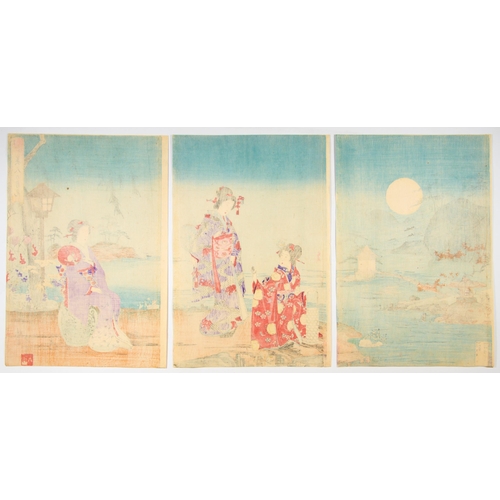 263 - Artist: Nobukazu Yosai (1872-1944)
Title: Beauties in the Moonlight
Series title: The Eastern Custom... 