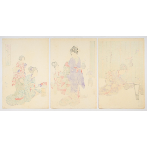 272 - Artist: Chikanobu Yoshu (1838-1912)
Title: Flower Arrangement
Publisher: Katsuki
Date: 1899
Size: (L... 