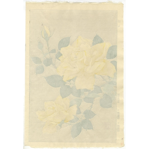 34 - Artist: Shodo Kawarazaki (1889 - 1973)
Title: Yellow Rose
Publisher: Unsodo
Date: mid 20th century
S... 