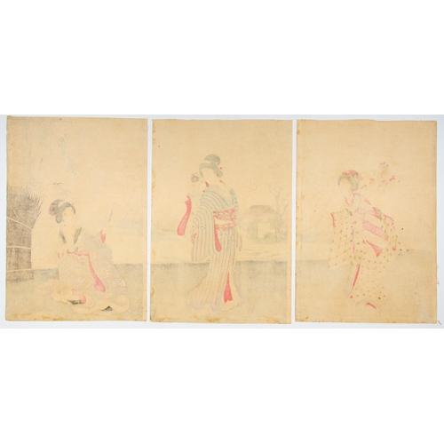 43 -  Set of 2 prints:
Artist: Chikanobu Yoshu (1838-1912)
Title: Bamboo, from Pine, Bamboo, and Plum / I... 