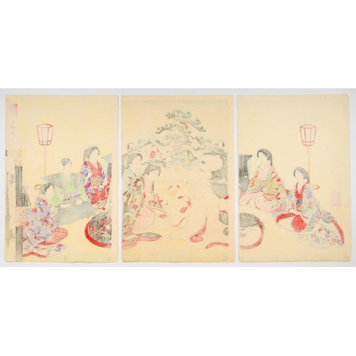 45 - Set of 2 prints:
Artist: Chikanobu Yoshu (1838–1912) /Ginko Adachi (1853-1902)
Title: Wedding Ceremo... 