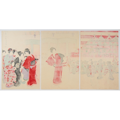 94 - Artist: Chikanobu Yoshu (1838-1912)
Title: Viewing Dolls
Series Title: Court Ladies of the Chiyoda P... 