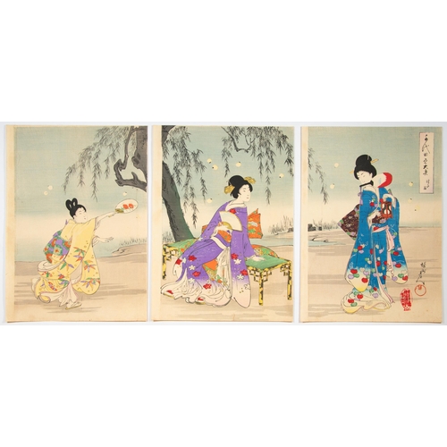 46 - Artist: Chikanobu Yoshu (1838-1912)
Title: Fireflies
Series title: Court Ladies of the Chiyoda Palac... 