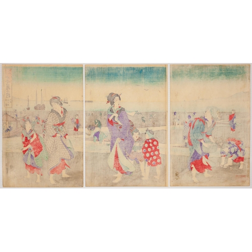 123 - Artist: Chikanobu Yoshu (1838-1912)
Title: March, Clam Digging
Series title: Twelve Months of Edo Cu... 