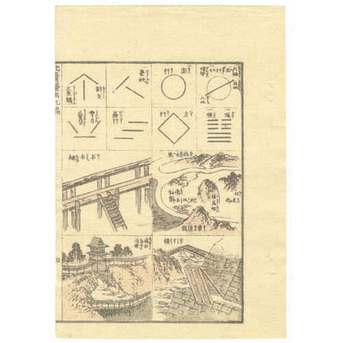 134 - Set of 3 prints:
Artist: Katsushika Hokusai (1760 - 1849)
Title: Architecture Sketches / Entertainme... 