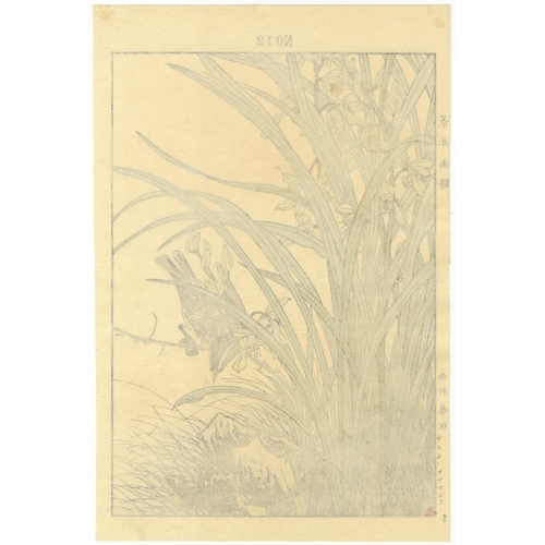 136 - Set of 3 prints:
Artist: Keinen Imao (1845-1924)
From Keinen's Album of the Birds and Flowers
Publis... 