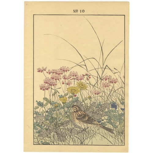 137 - Set of 3 prints:
Artist: Keinen Imao (1845-1924)
From Keinen's Album of the Birds and Flowers
Publis... 