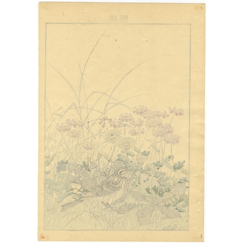 137 - Set of 3 prints:
Artist: Keinen Imao (1845-1924)
From Keinen's Album of the Birds and Flowers
Publis... 