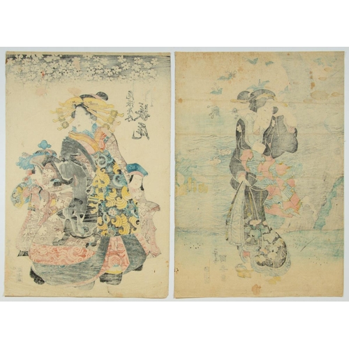 165 - Set of 2 prints:
Artist: Kuniyasu Utagawa (1794-1832) and Sadahide Utagawa (1807-1873)
Title: Edo Be... 