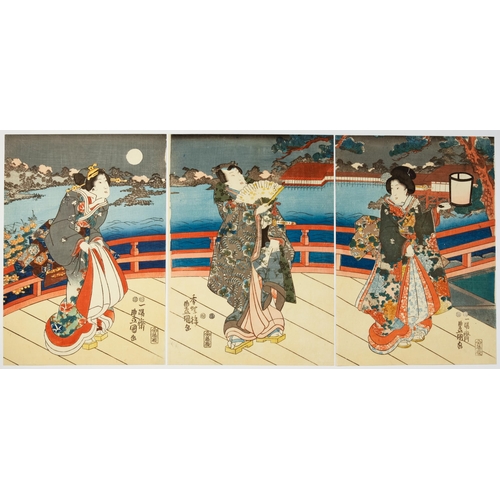 196 - Artist: Toyokuni III Utagawa (1786-1865)
Title: A Spring Night
Publisher: Fujiokaya Keijiro
Date: 18... 