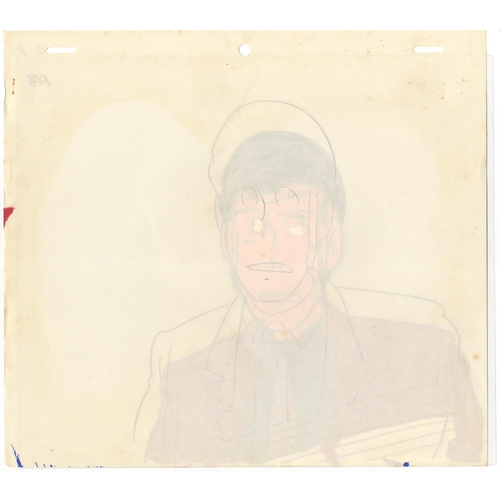 225 - Set of 2  cels:
Series: Lupin III
Studio: Tokyo Movie Shinsha
Date: 1979-Present
Condition: Stuck to... 