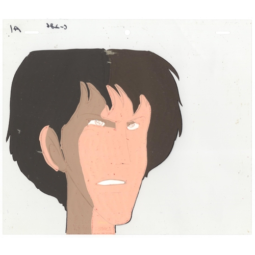 225 - Set of 2  cels:
Series: Lupin III
Studio: Tokyo Movie Shinsha
Date: 1979-Present
Condition: Stuck to... 